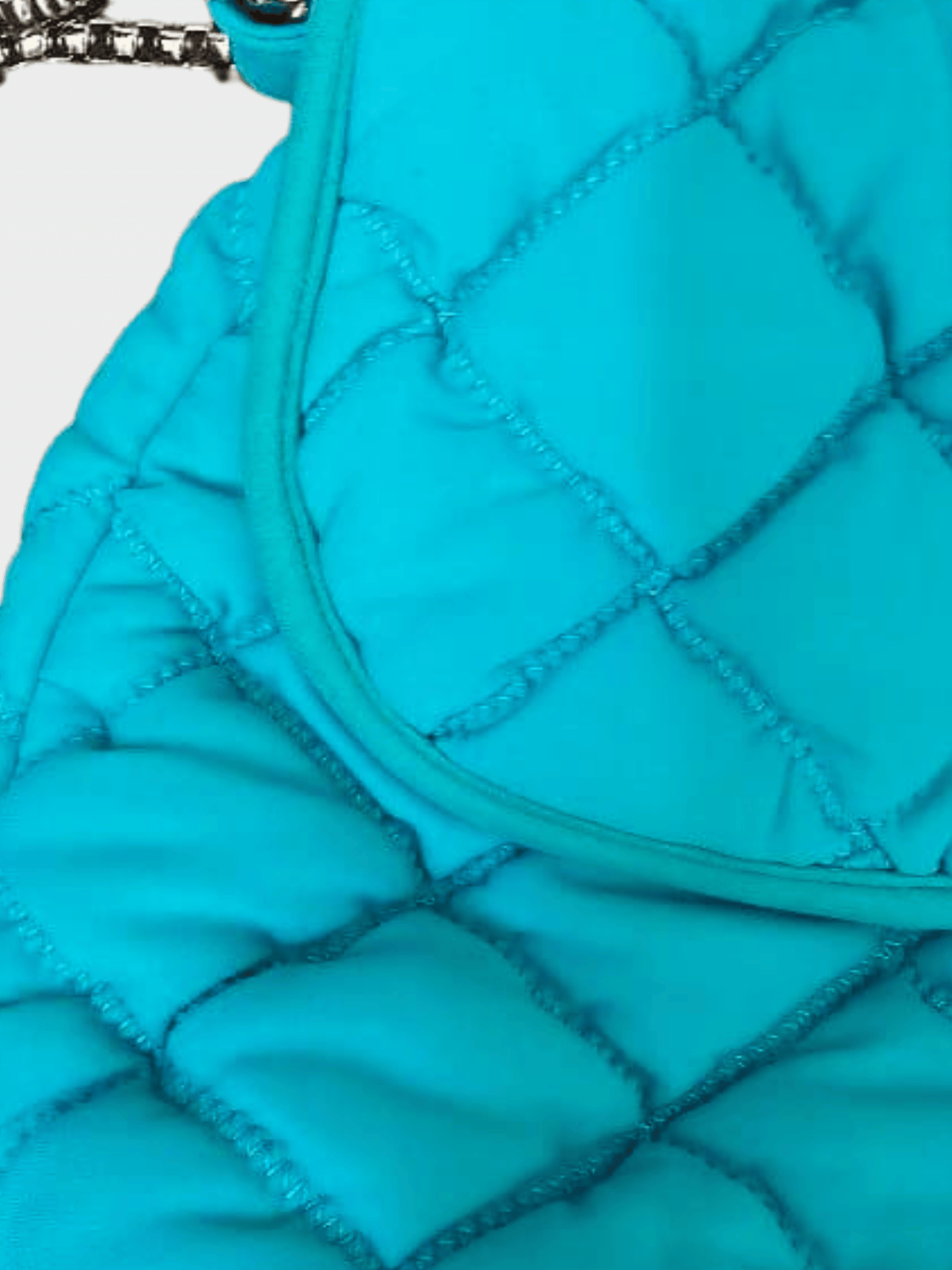 Chanel 2008 Turquoise Nylon Bubble Quilt Medium Flap