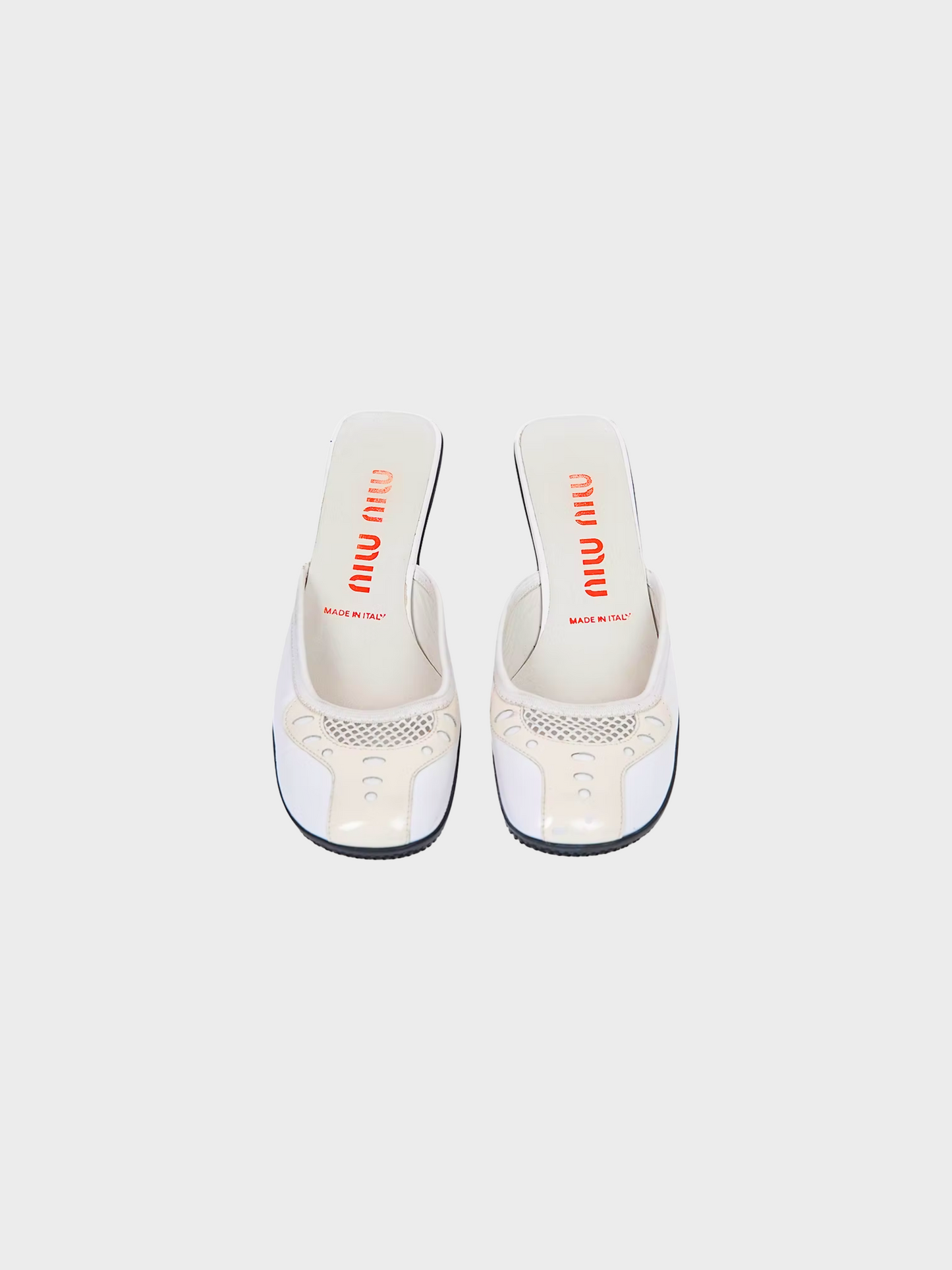 Miu Miu SS 2000 White Sporty Mesh Mules