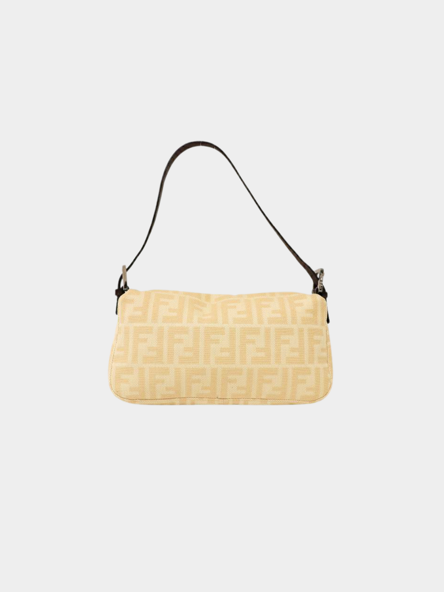 Fendi 2000s White Zucca Baguette Bag