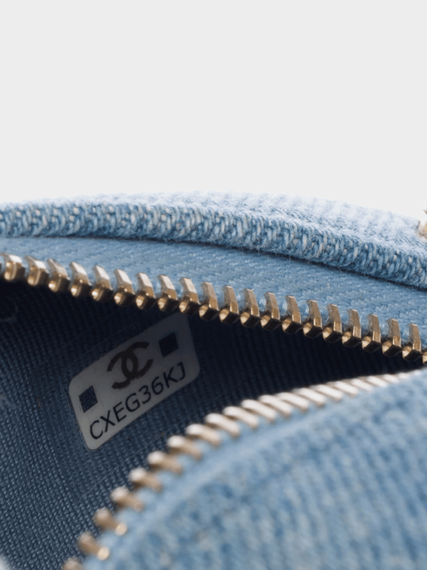 Chanel 2021 Blue Denim Vanity Clutch