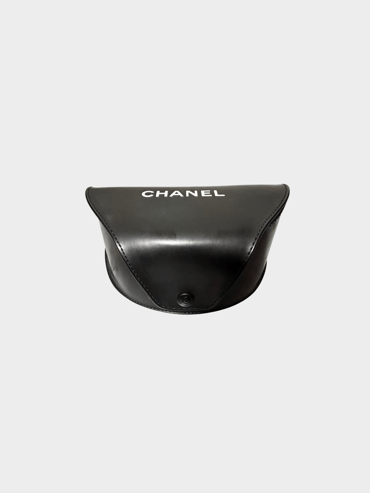 Chanel 2007-2008 Black Oversized Shield Wrap Around Sunglasses