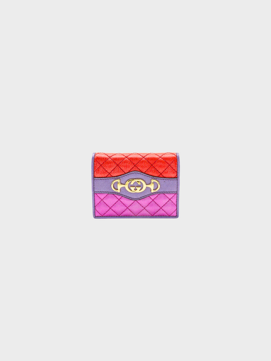 Gucci 2010s Multicolor Horsebit Compact Wallet