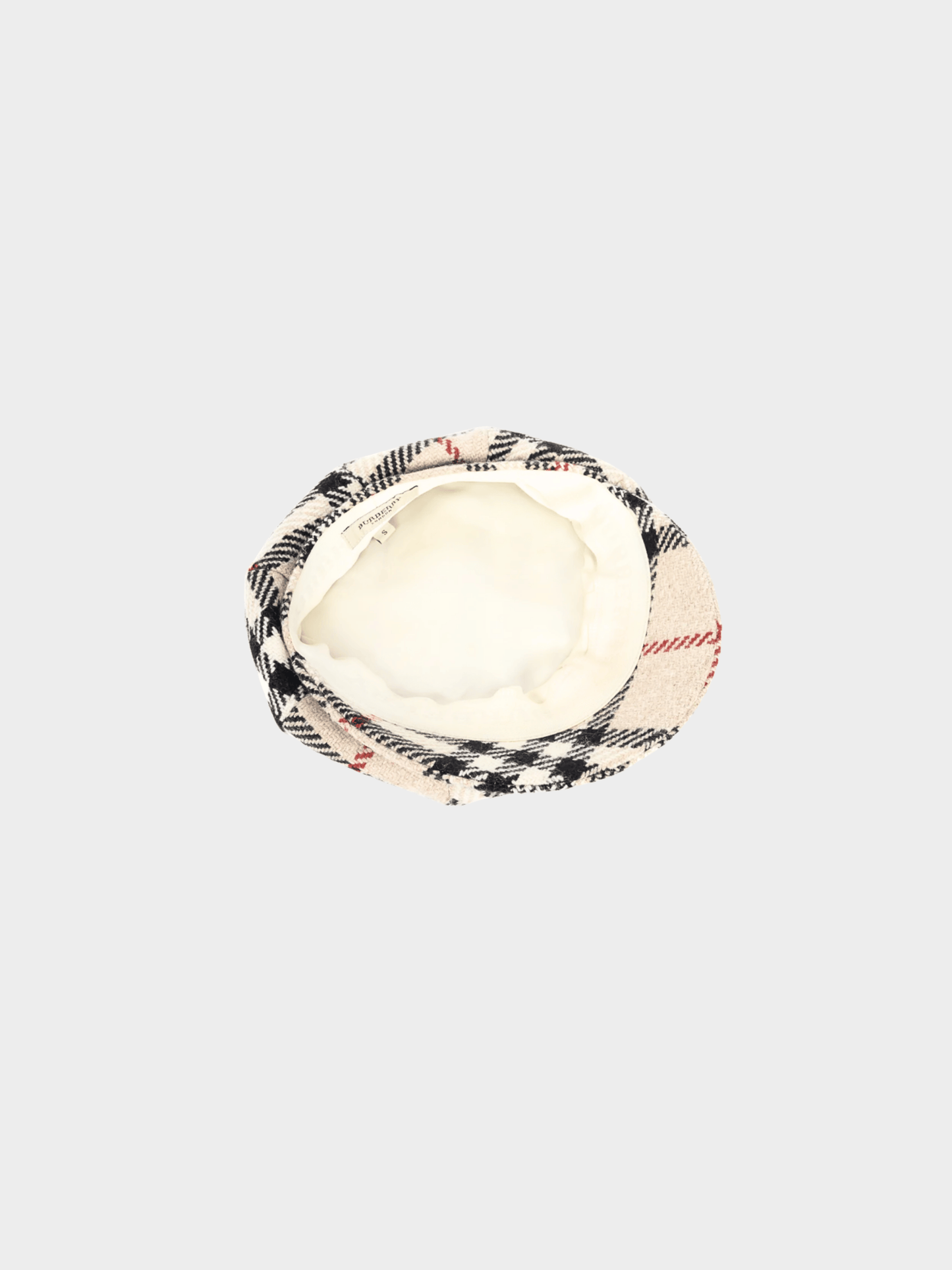Burberry 2000s Beige Check Wool-Tweed Newsboy Cap
