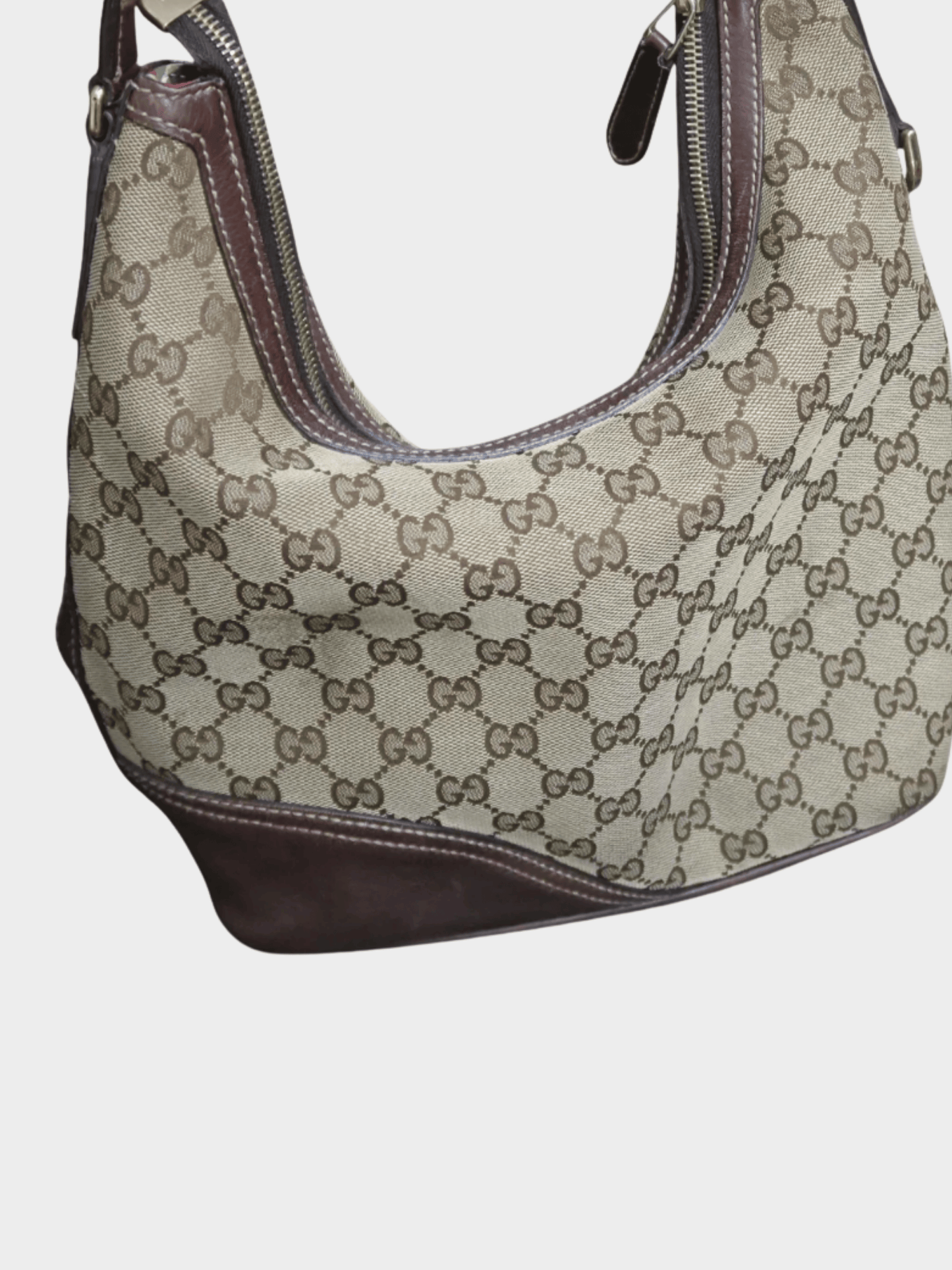 Gucci 2000s Brown Monogram Canvas Horsebit Bag