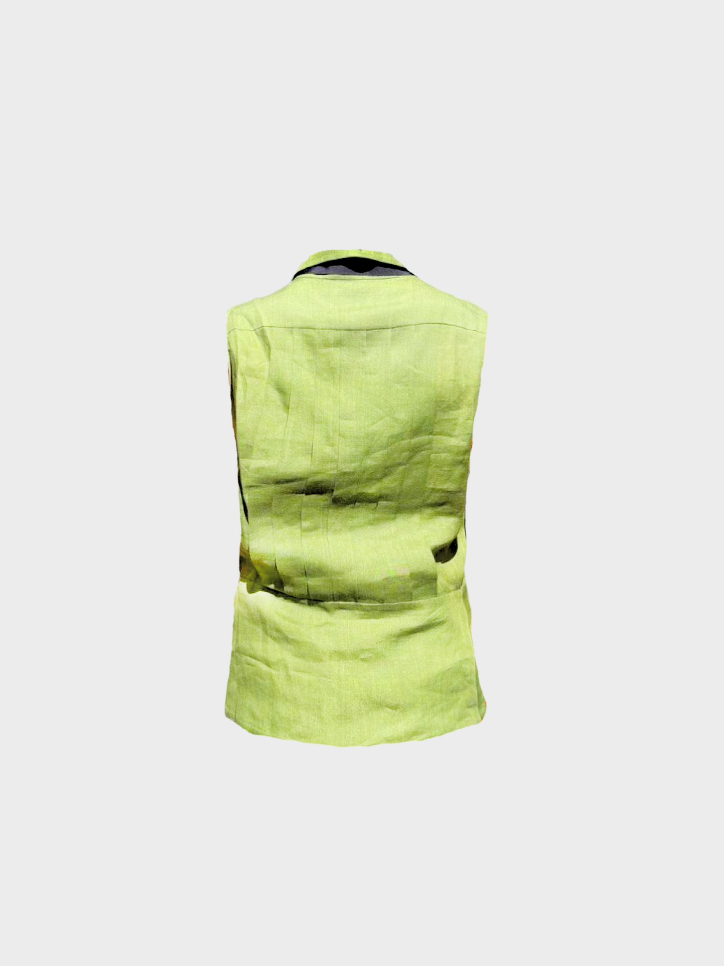 Chanel Cruise 2017 Green Sleeveless Button-Up Top