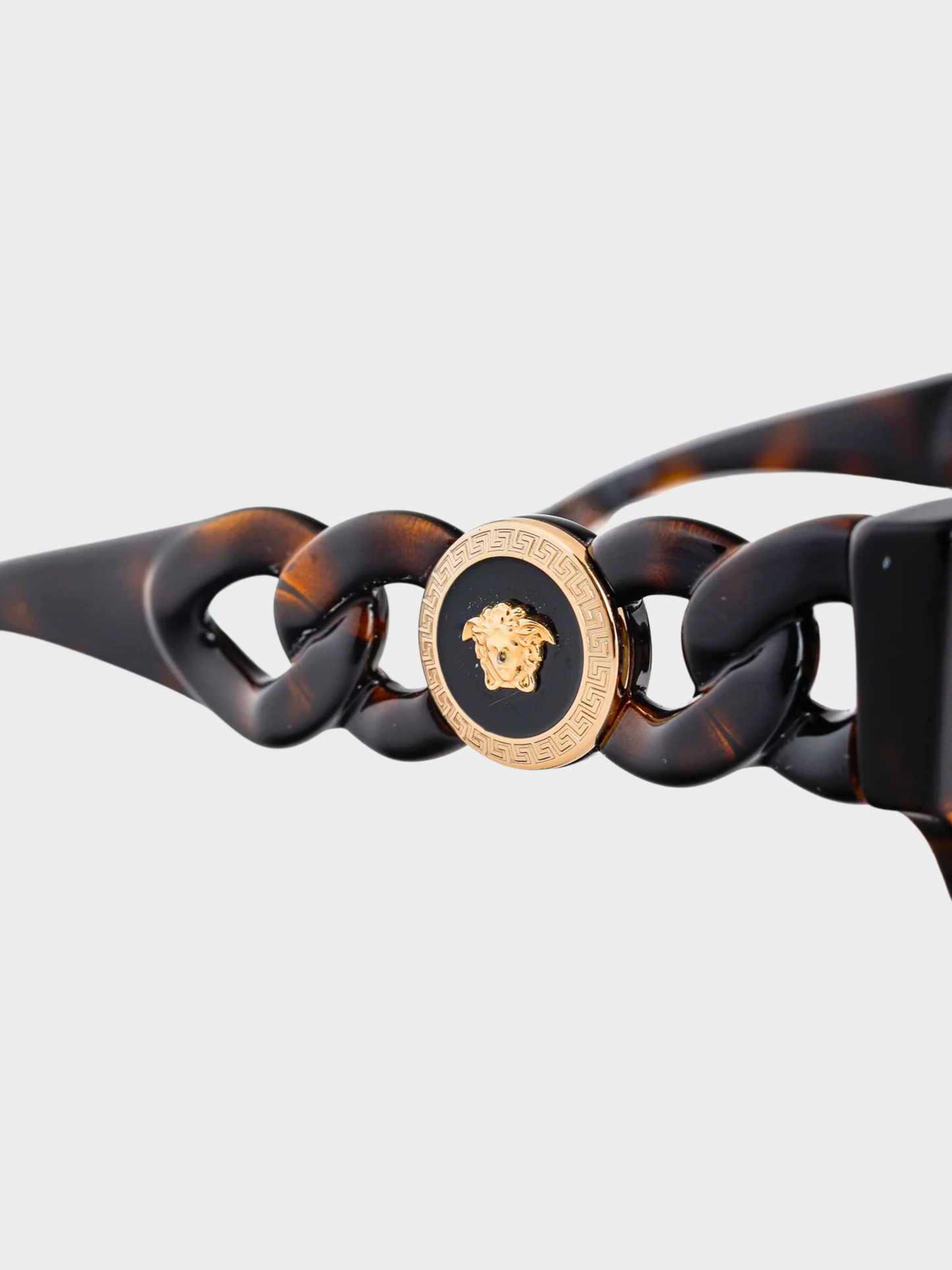 Versace 2020s Tortoiseshell Havana Medusa Medallion Sunglasses