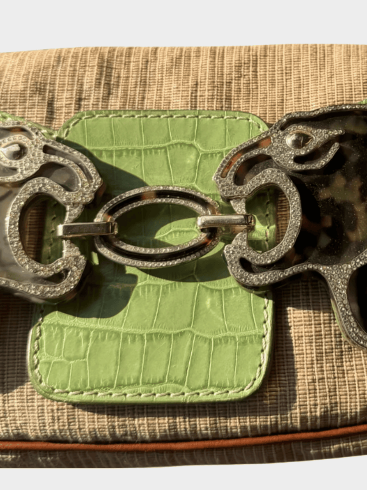 Valentino SS 2005 Runway Crocodile Embossed Leather Bag