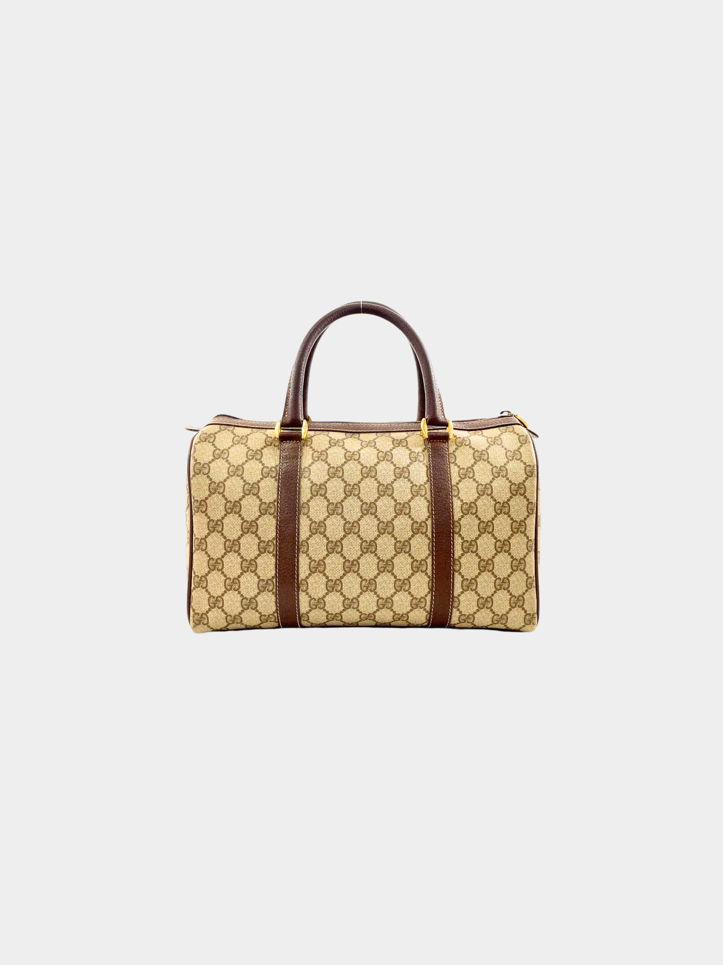 Gucci 2000s Brown GG Monogram Mini Boston Bag