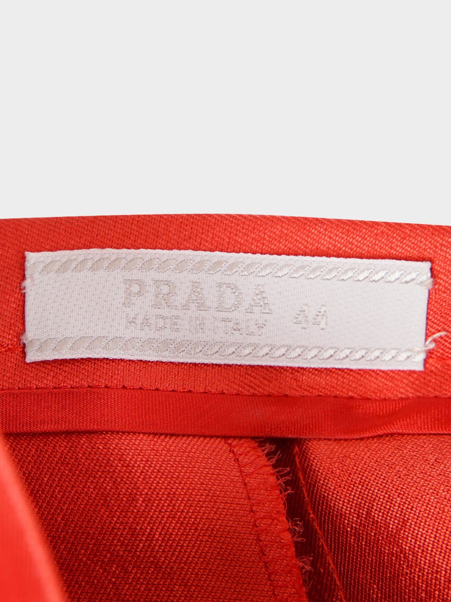 Prada FW 1995 Red Silk Blazer and Skirt Set