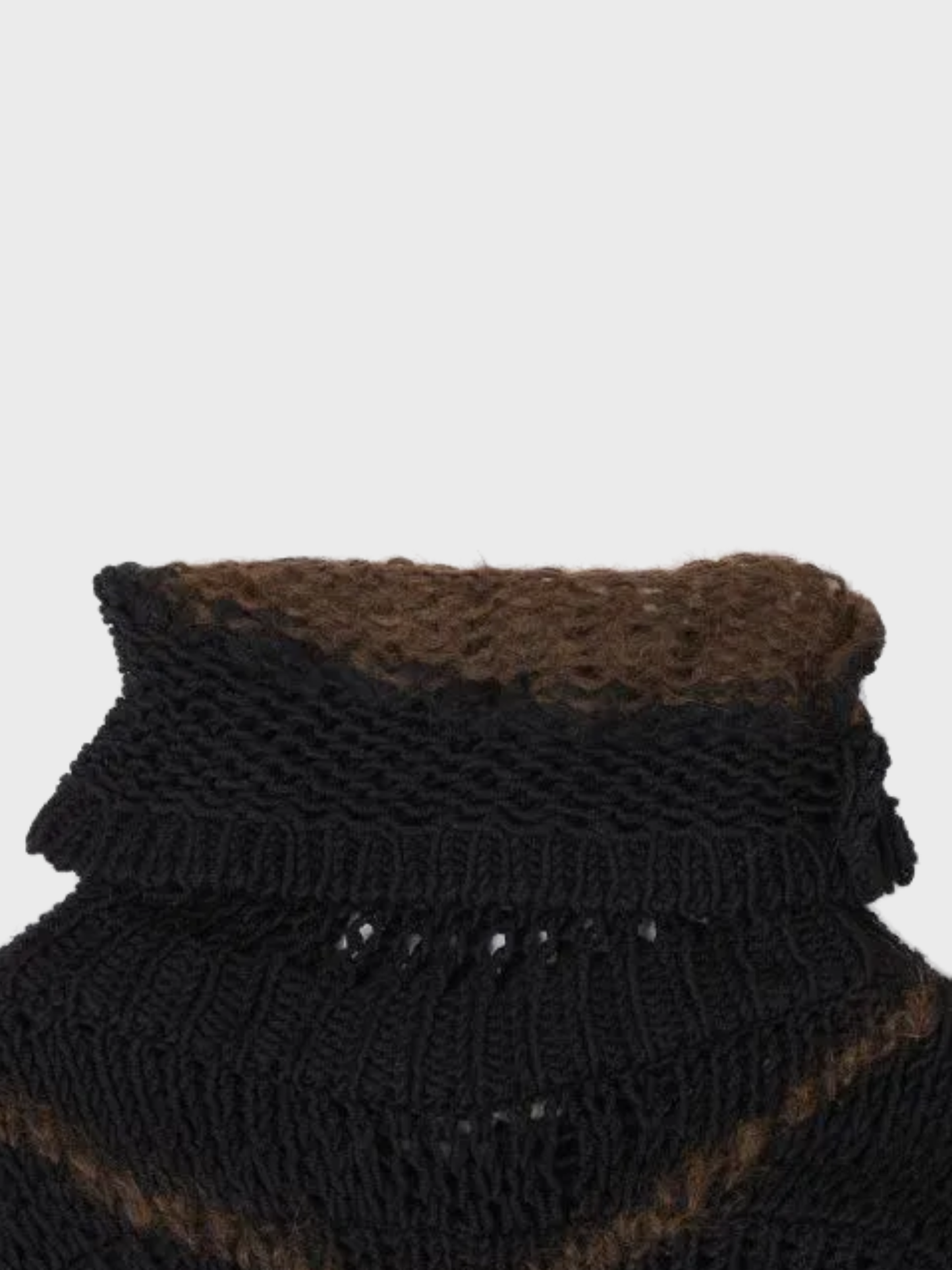 Jean Paul Gaultier FW 2007 Brown and Black Knit Long Sleeve Top