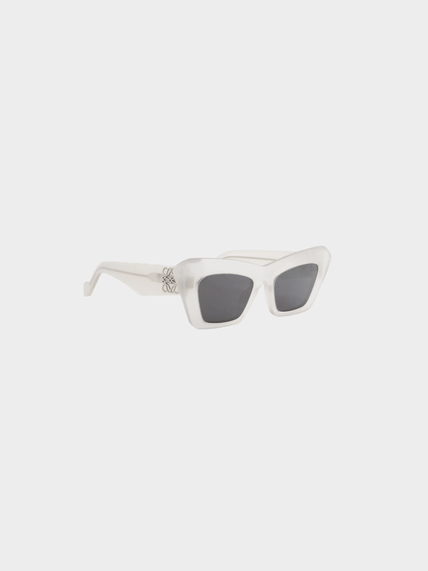 Loewe 2020s Transparent White Anagram-Temple Cat-Eye Sunglasses