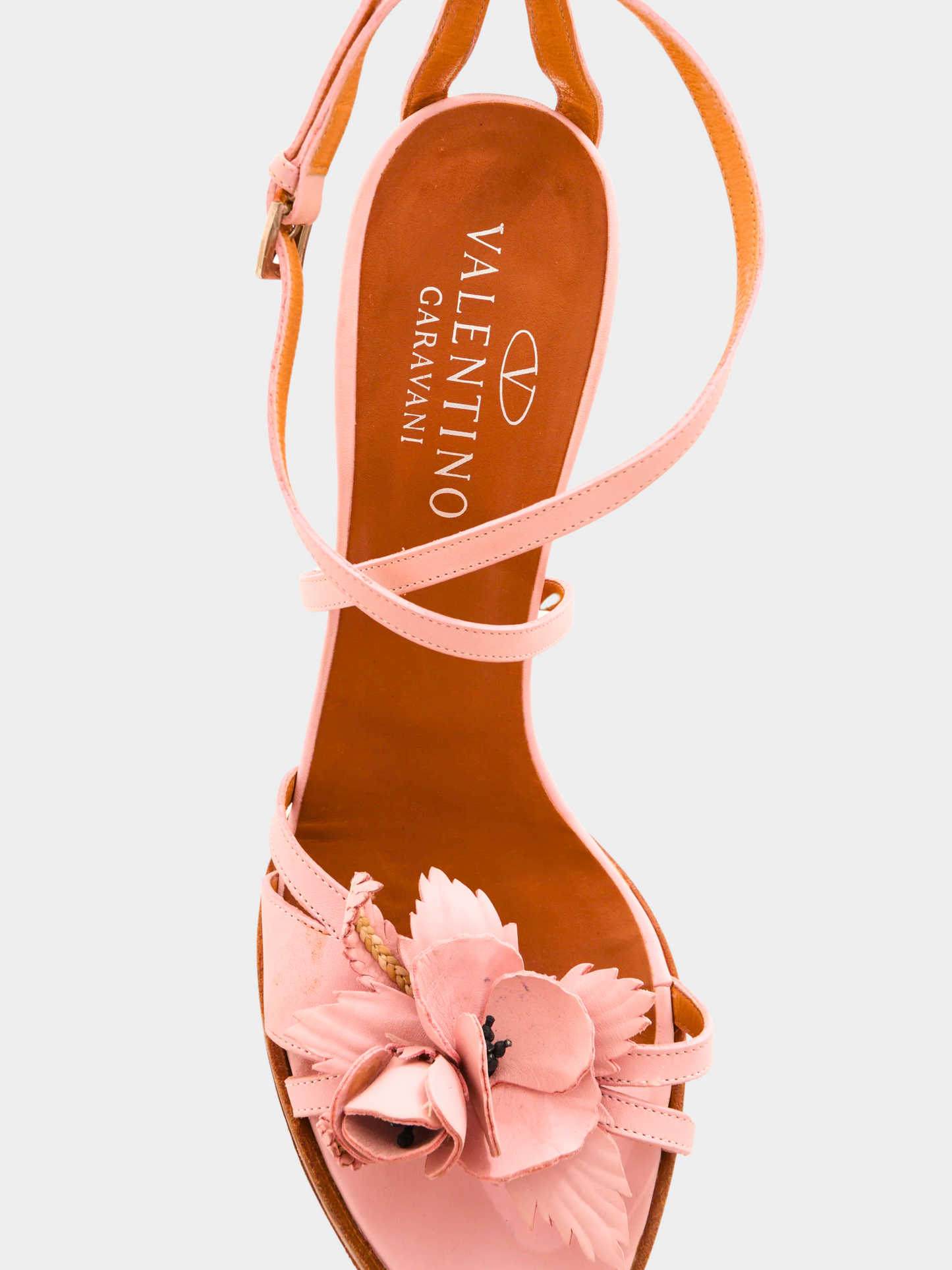 Valentino SS 2004 Dusty rose ankle strap heels