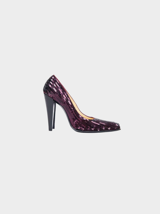 Miu Miu FW 1997 Purple Sequin Heels
