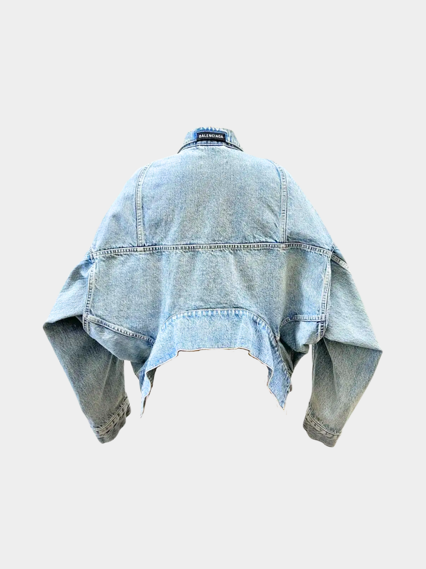 Balenciaga 2010s Blue Upside Down Denim Jacket