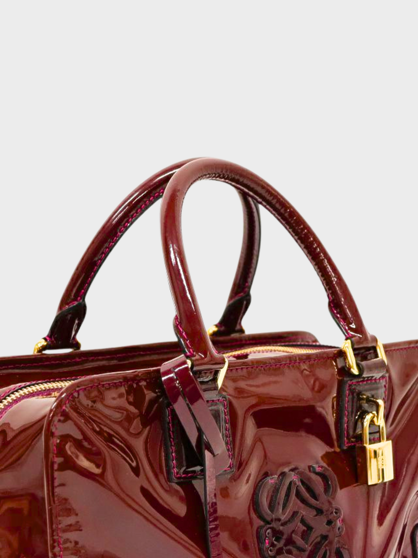 Loewe 2000s Red Patent Leather Amazona 28 Bag