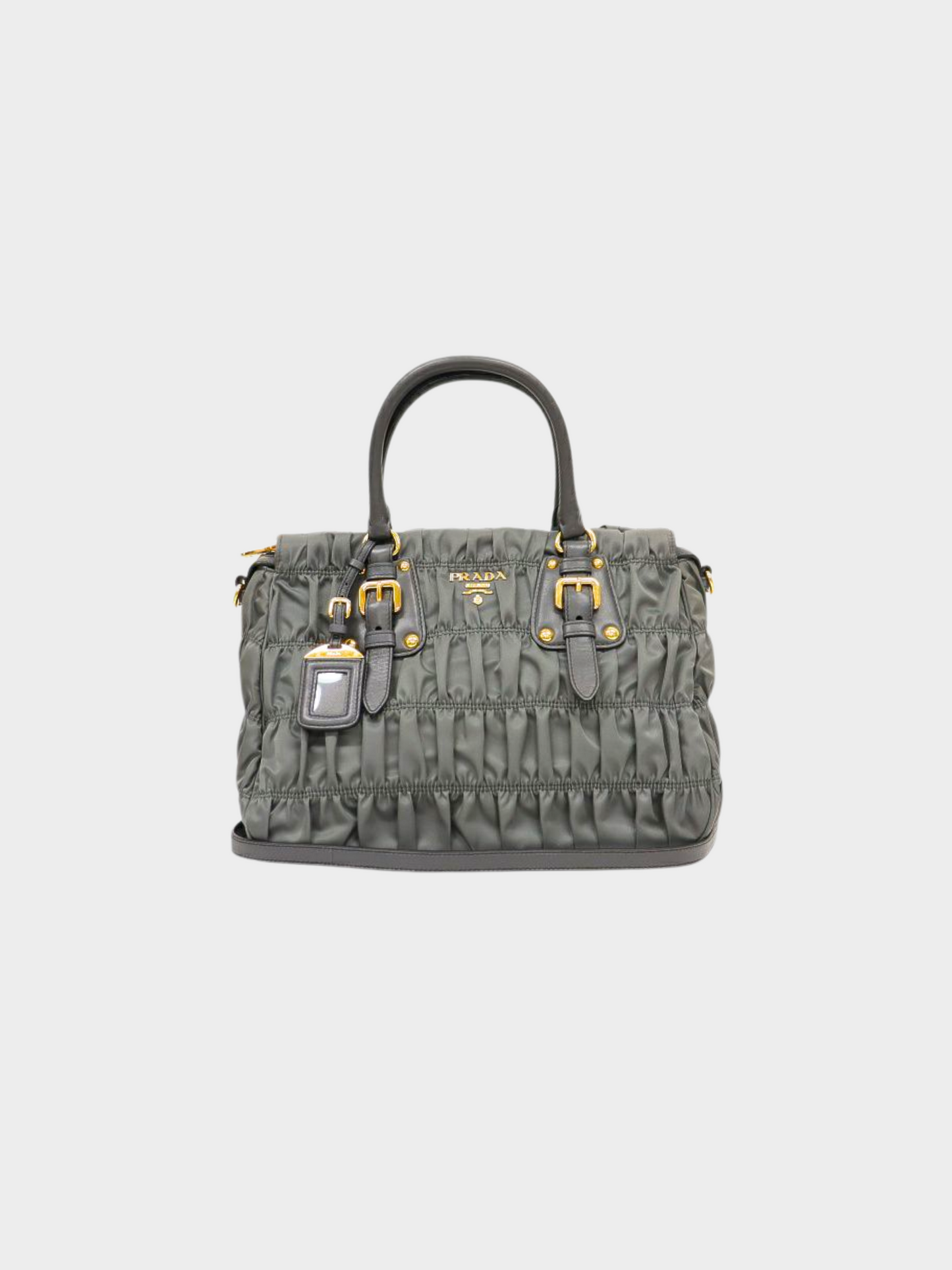 Prada 2000s Gray Tessuto Nylon 2-Way Bag