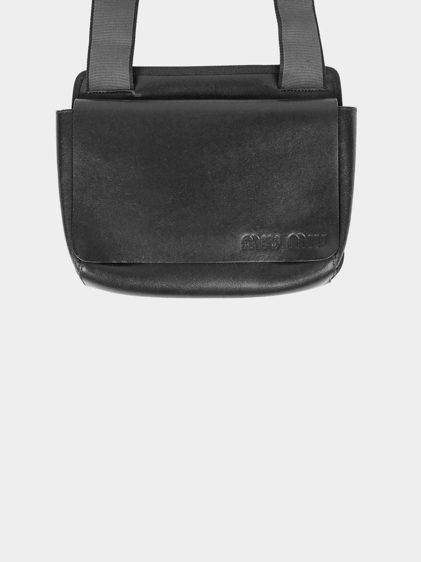 Miu Miu FW 1999 Black Leather Mesh Bag