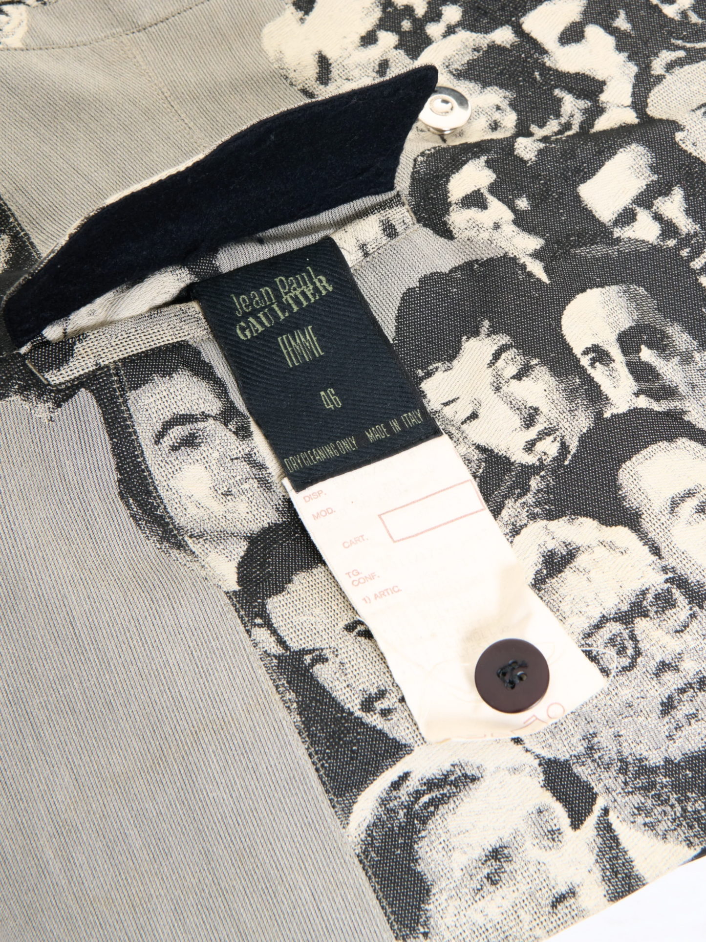 Jean Paul Gaultier FW 1992 ‘Fanatics of Photography’ Grey jacquard faces blazer
