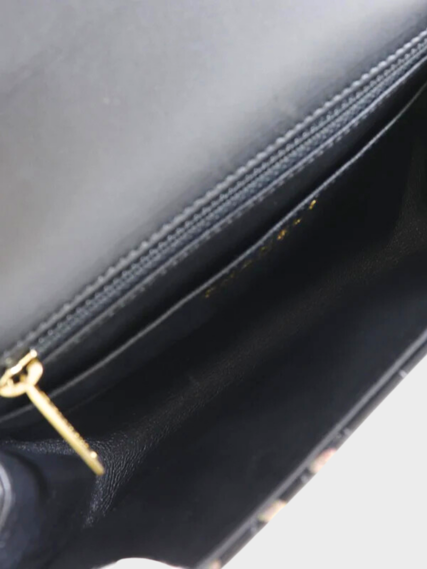Chanel 2019 Black Leather Graffiti Chain Shoulder Bag