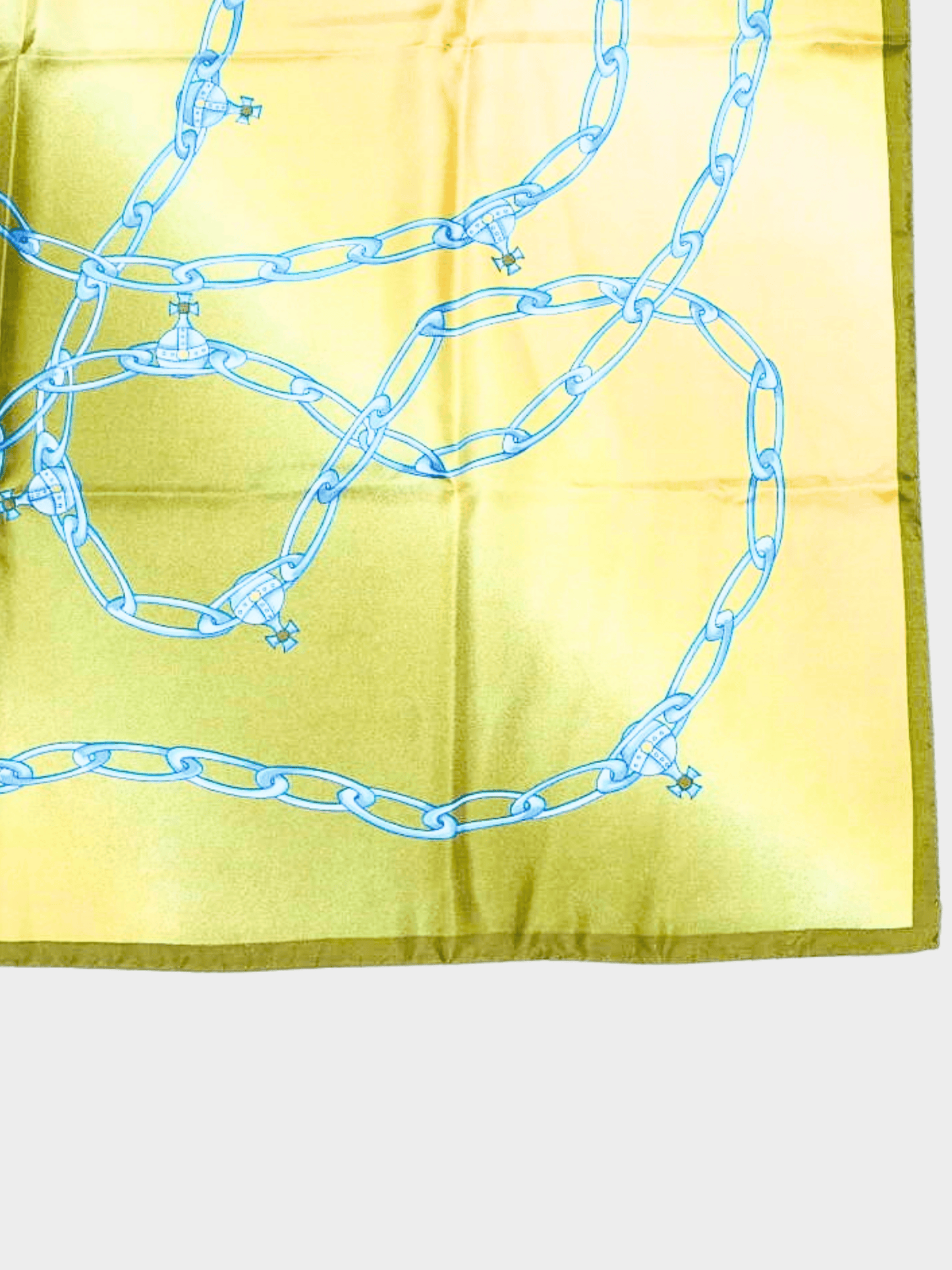 Vivienne Westwood 2000s Green Chain Print Silk Scarf