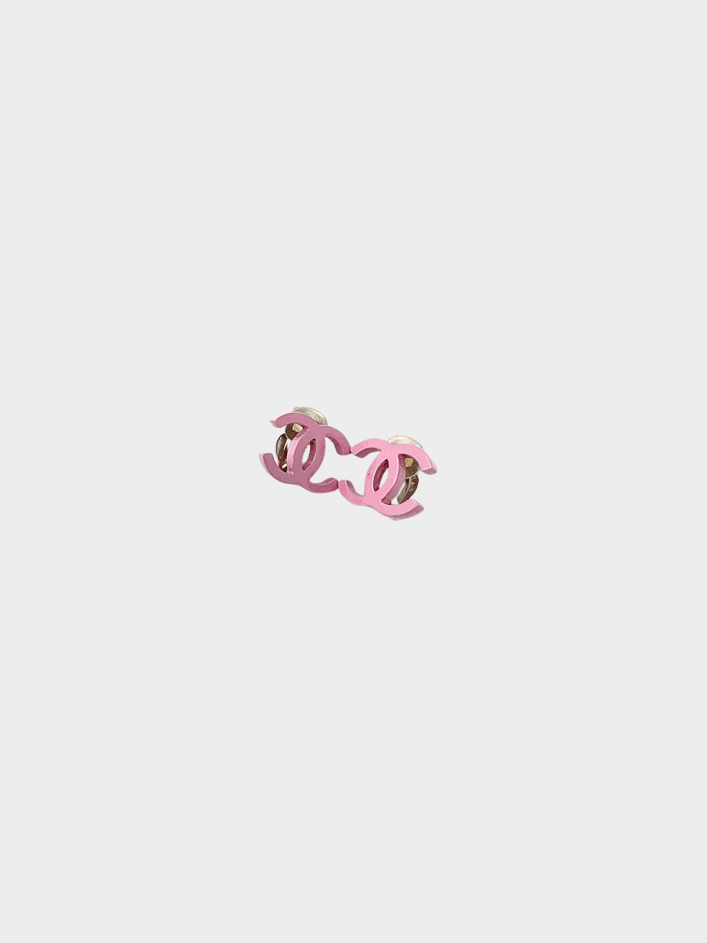Chanel SS 2004 Pink CC Plastic Earrings