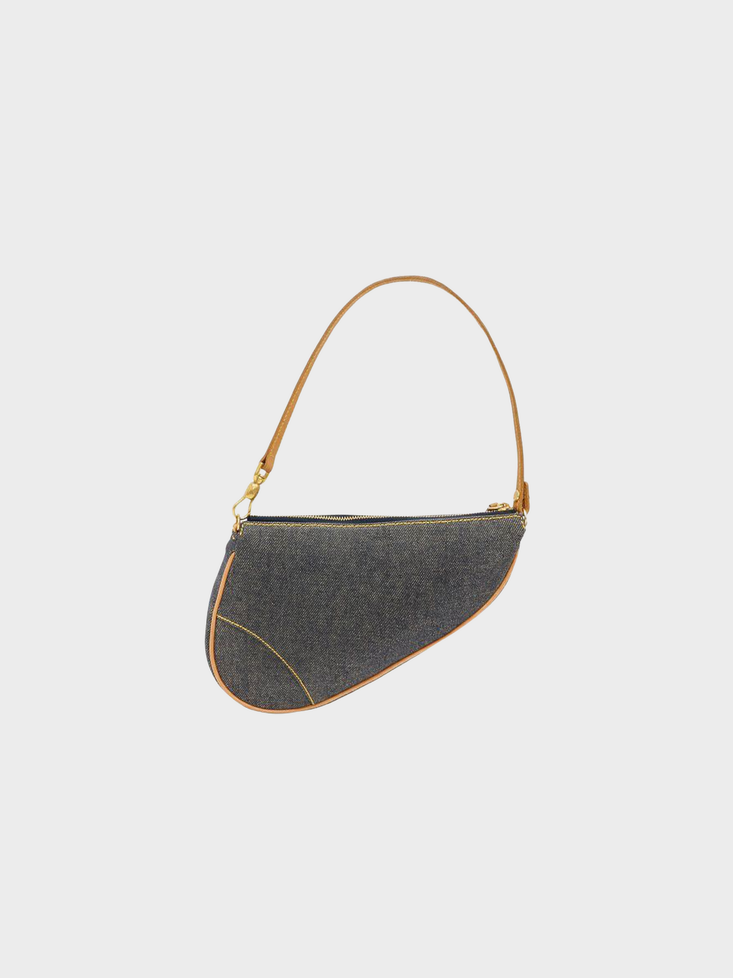 Christian Dior 2000s Blue Denim Mini Saddle Bag