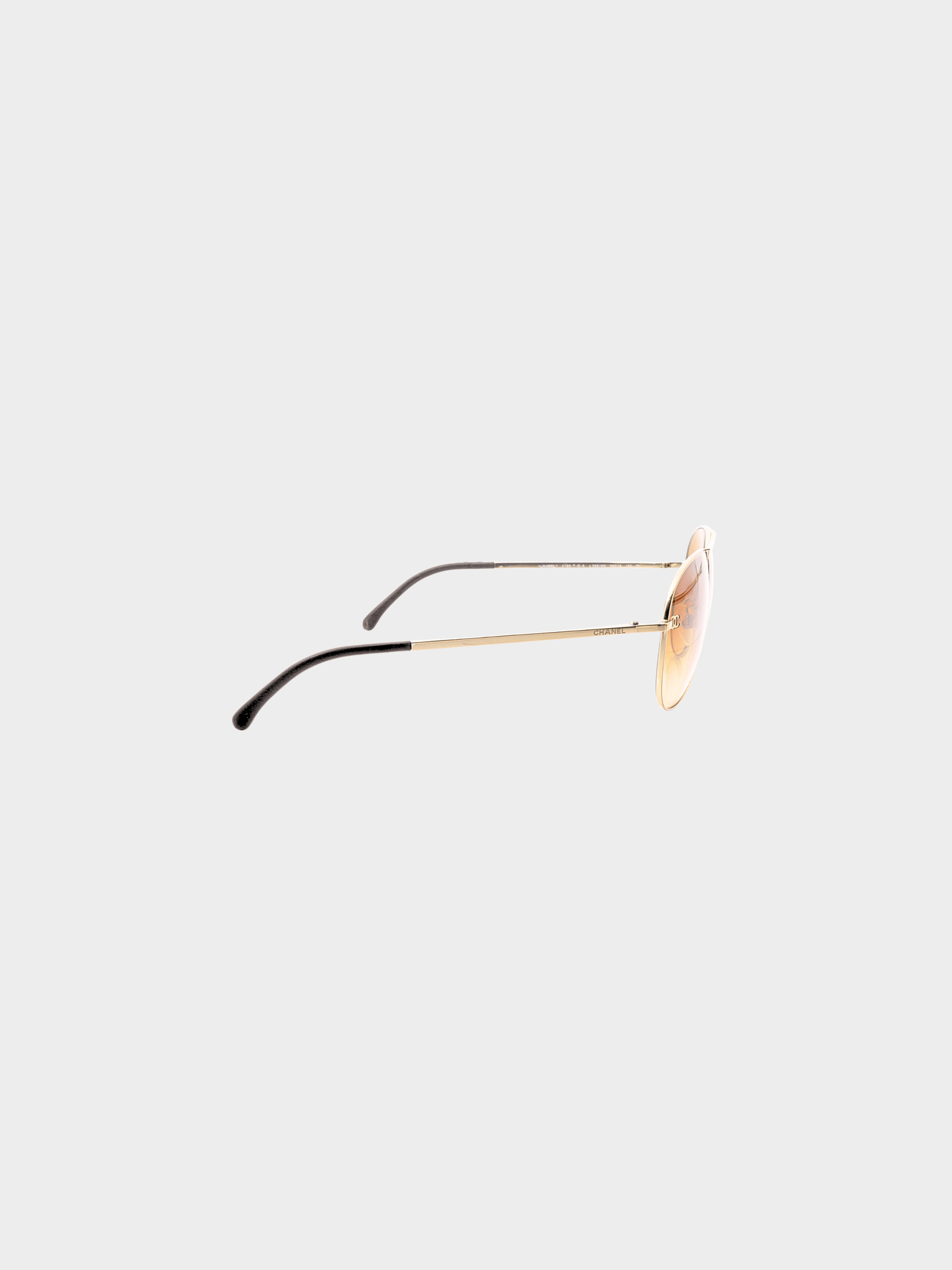 Chanel 2010s Gold Aviator Sunglasses