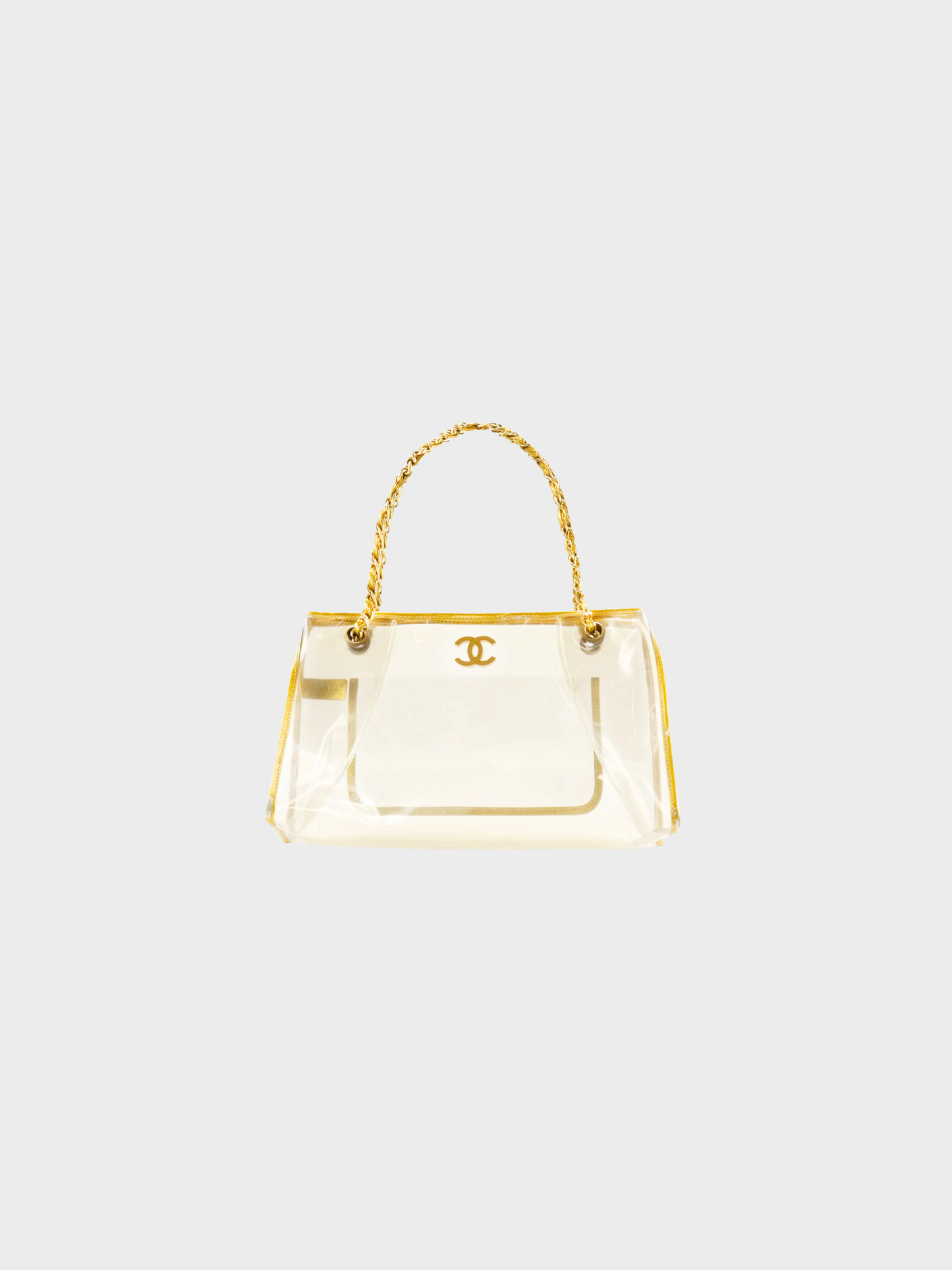 Chanel 2006 Gold Clear Vinyl Tote Bag