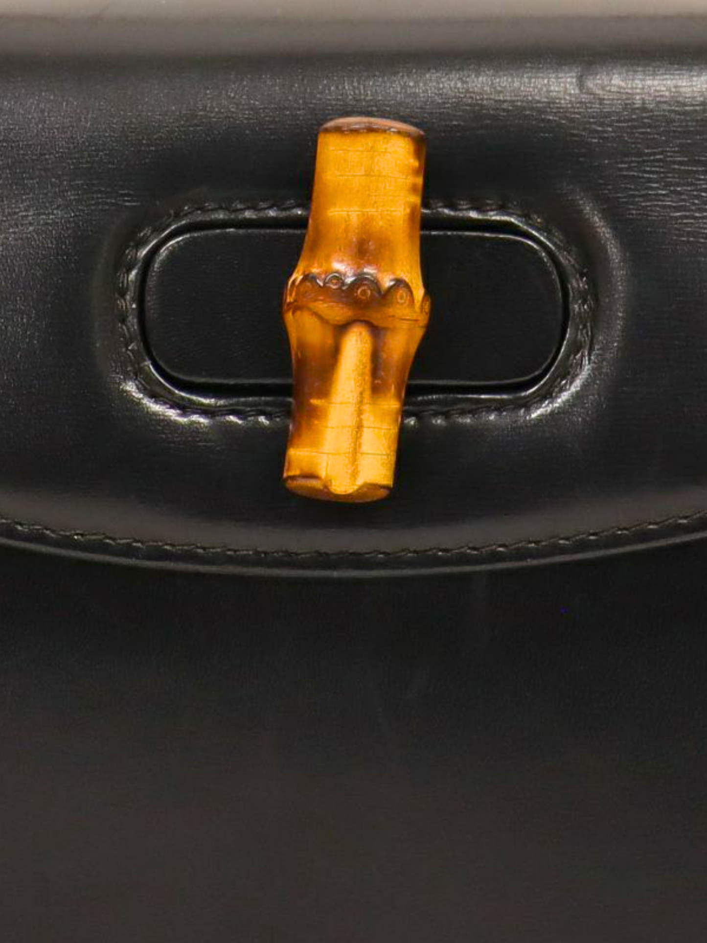 Gucci 1990s Black Bamboo 1947 Two-way Bag