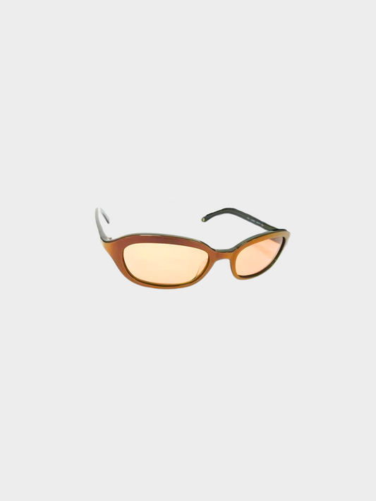 Chanel 2000s Brown Matelasse Square Sunglasses