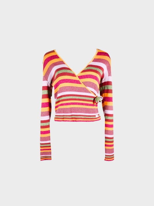 Chanel 2010s Multicolored Striped Knit Long Sleeve Top