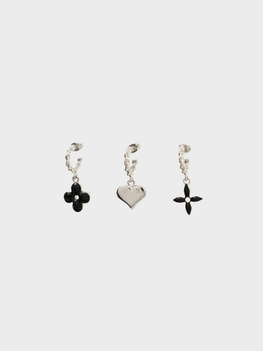 Louis Vuitton 2000s Silver Monogram Hoop Earrings