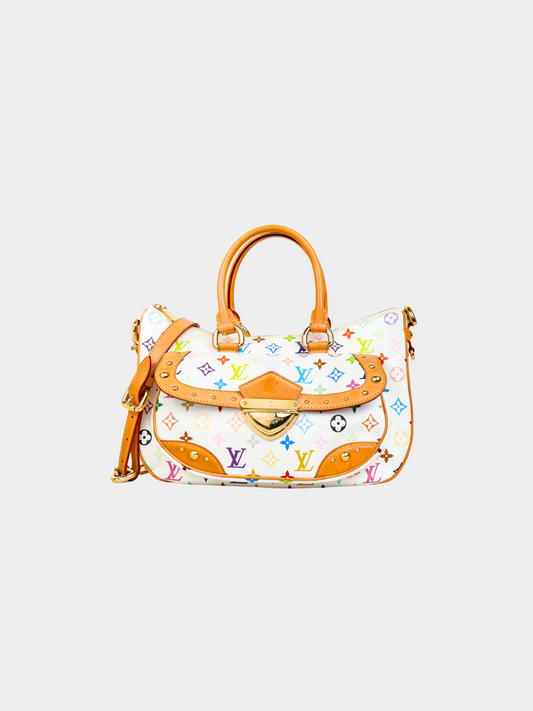 Louis Vuitton 2007 Takashi Murakami White Multicolor Rita Monogram Bag