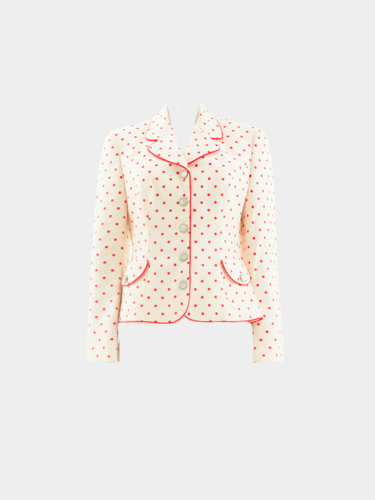 Gianni Versace 1990s Versus White polka dot blazer top