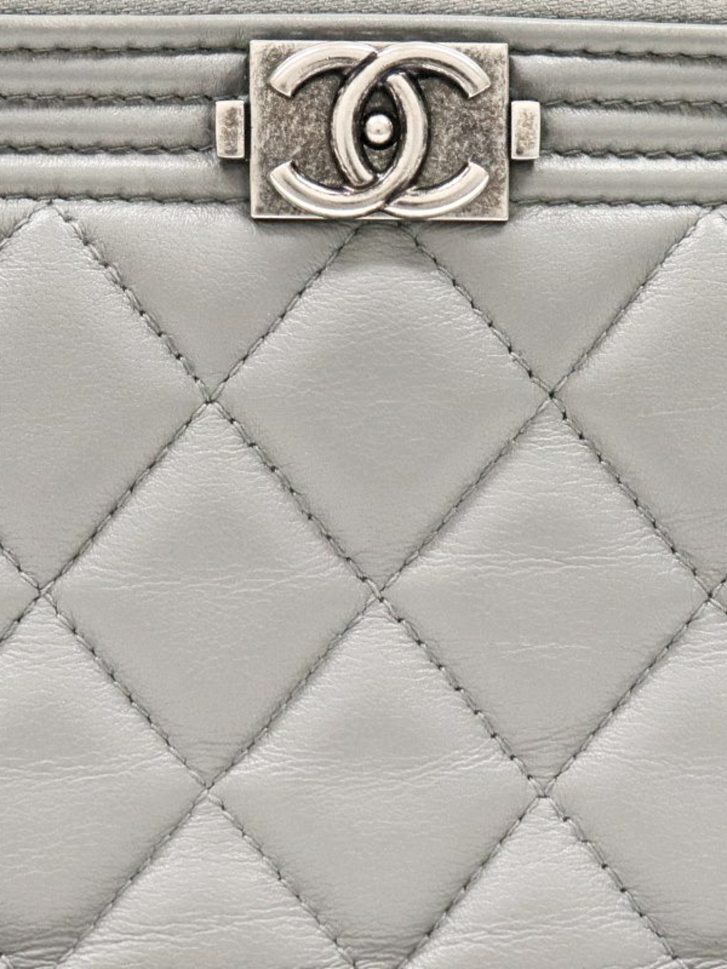 Chanel 2016 Grey Leboy Chain Wallet