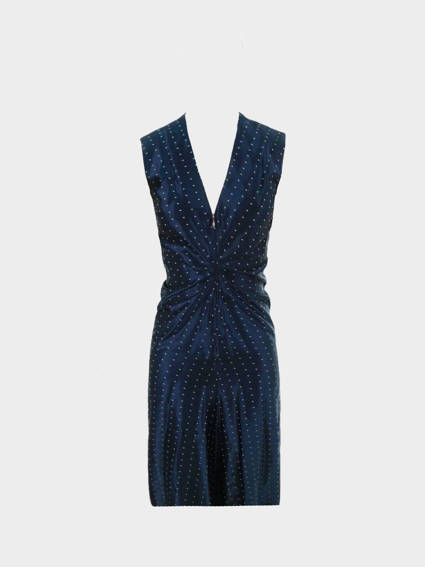 Maison Martin Margiela SS 2007 Navy Star Print V-Neck Midi Dress