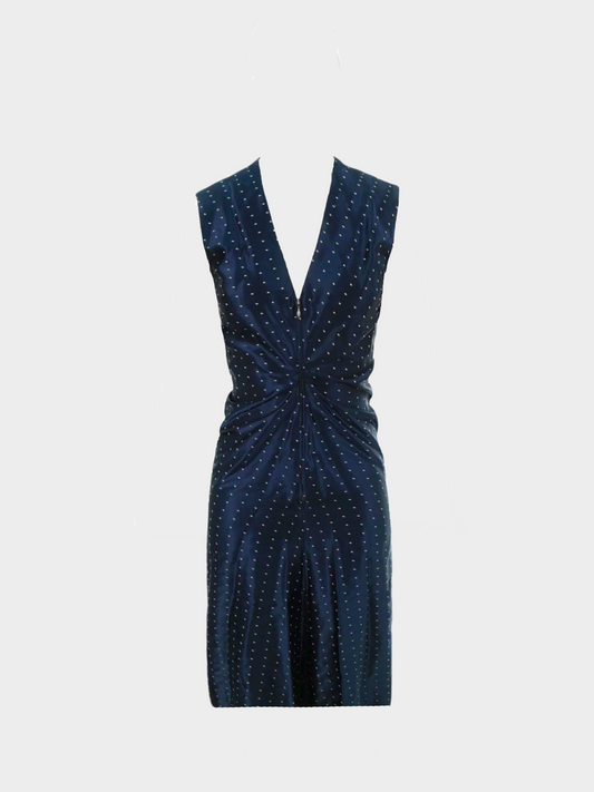 Maison Martin Margiela SS 2007 Navy Star Print V-Neck Midi Dress