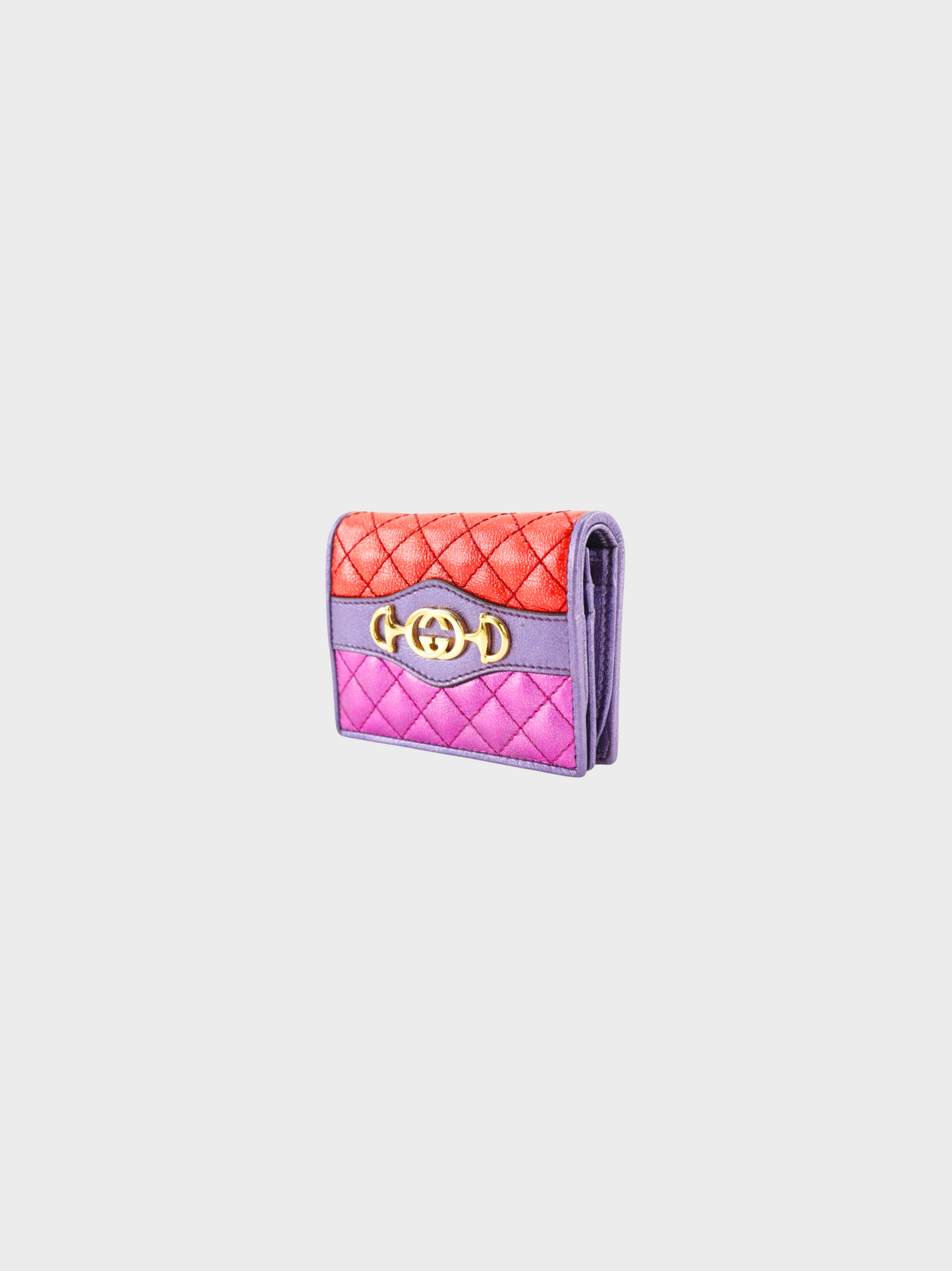 Gucci 2010s Multicolor Horsebit Compact Wallet