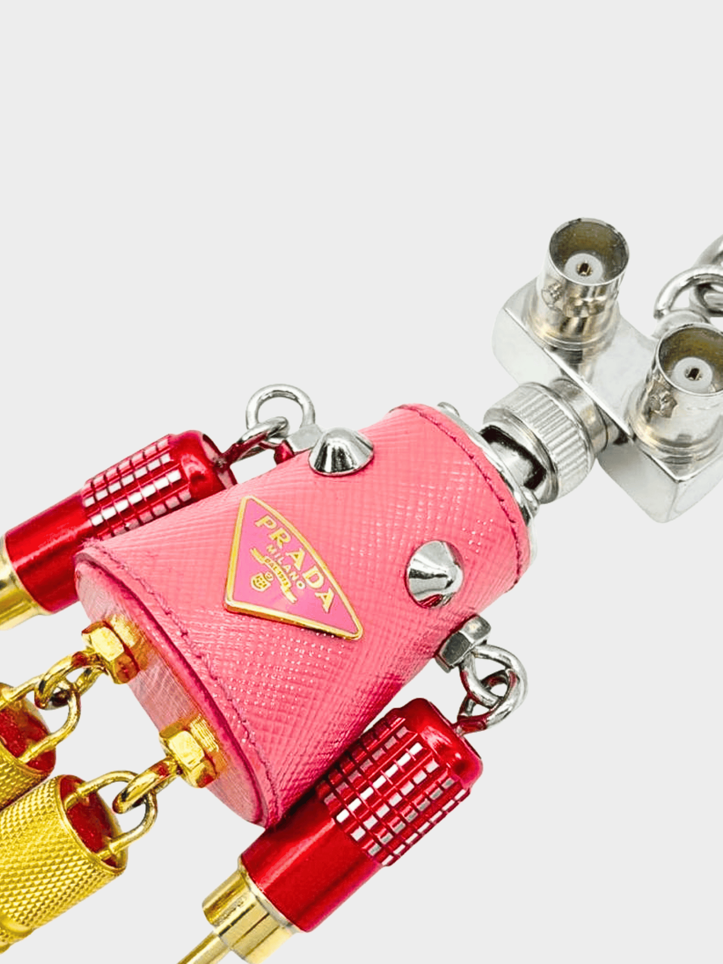 Prada 2010s Pink Julietta Lady Robot Keychain
