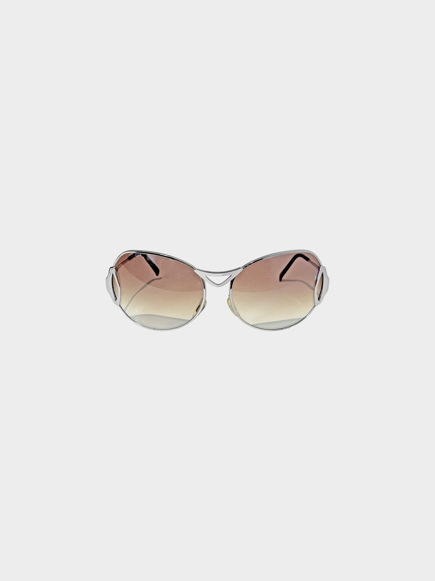 Christian Dior 1990s Brown and Silver Aviator Sunglasses