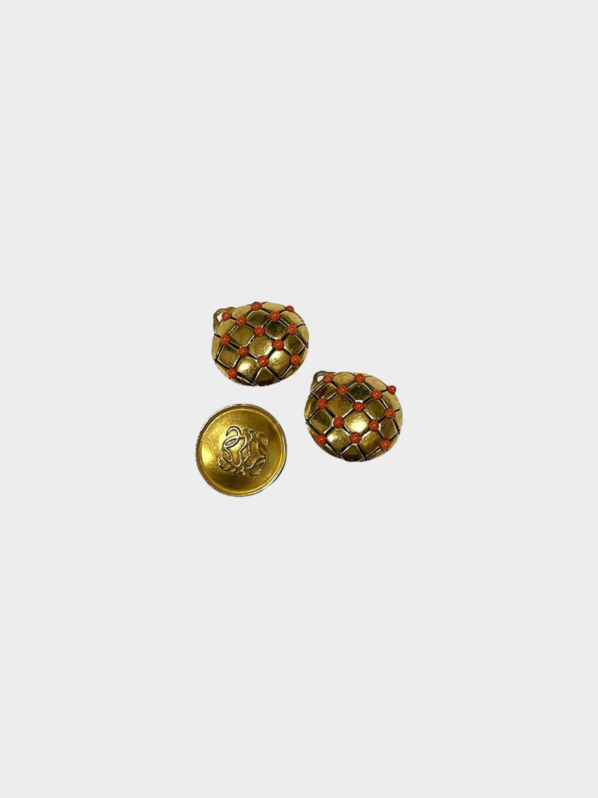 Loewe 2010s Gold Cross With Orange Beads Necklace