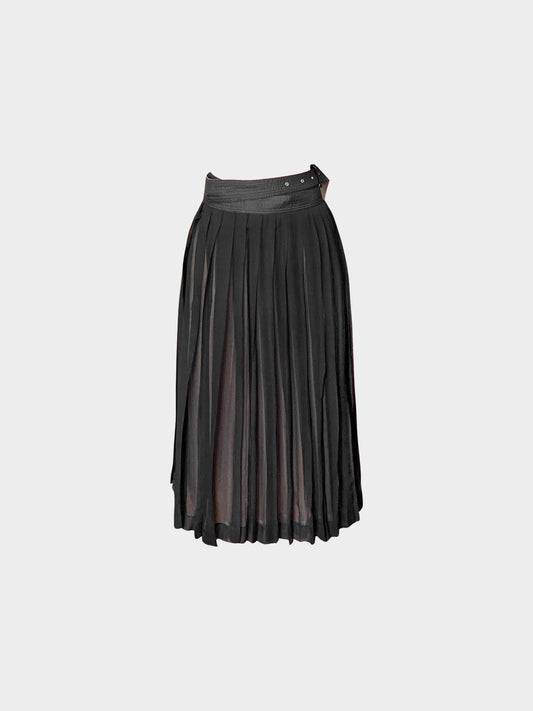 Jean Paul Gaultier 1990s Black Sheer Silk Wrap Skirt