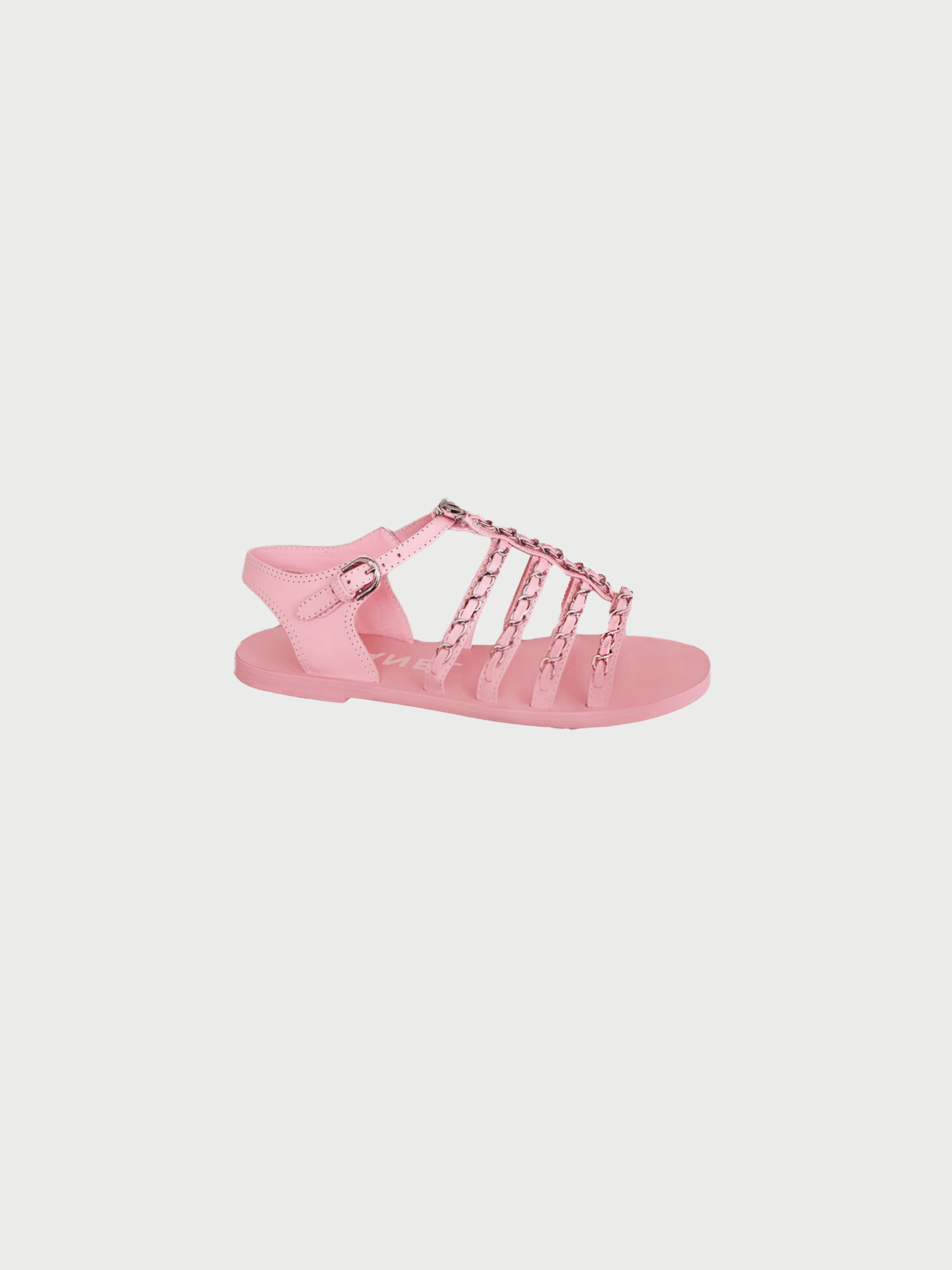 Chanel SS 2021 Pink Leather Multi Strap Chain Sandals