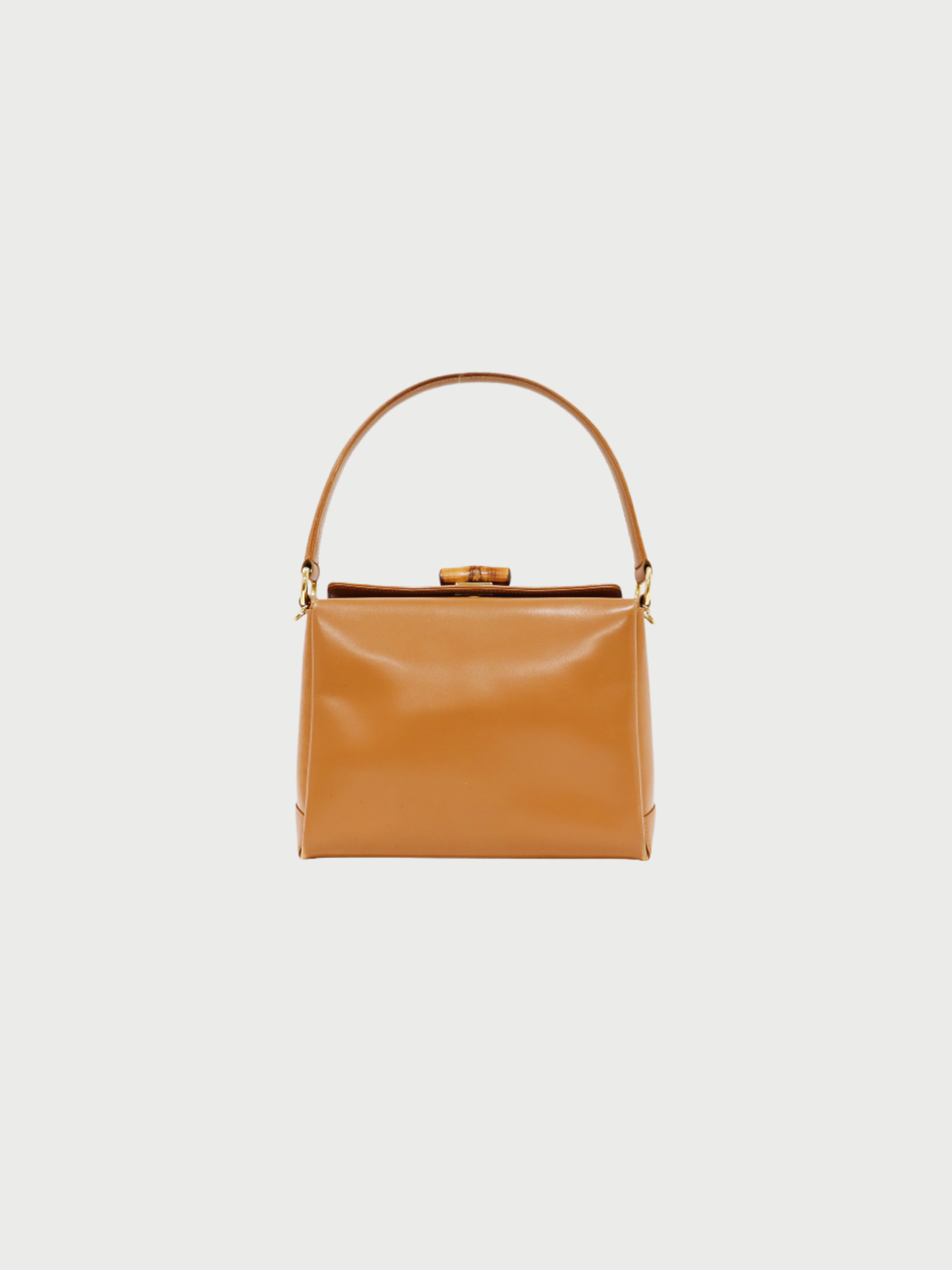 Gucci 1947 Brown Leather Bamboo Turn Lock Handbag