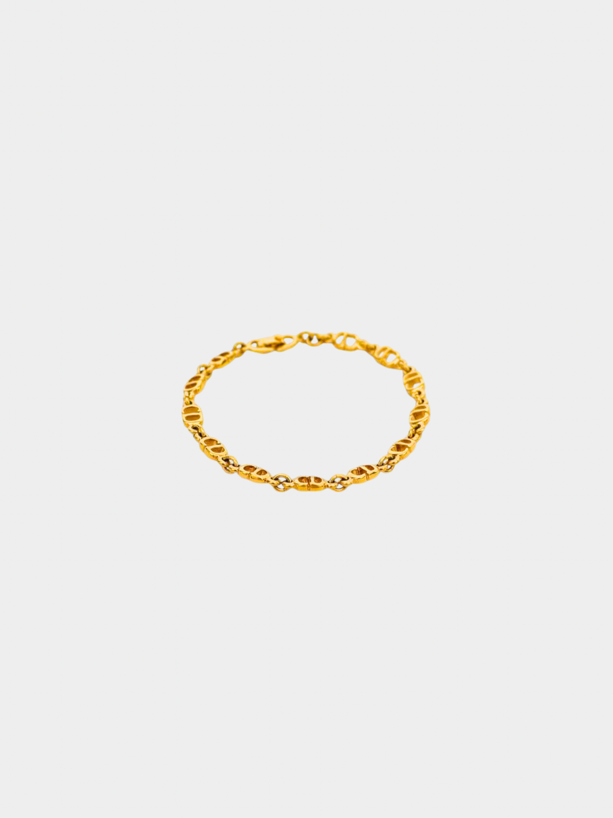 Christian Dior 2000s Gold Plated Metal CD Bracelet