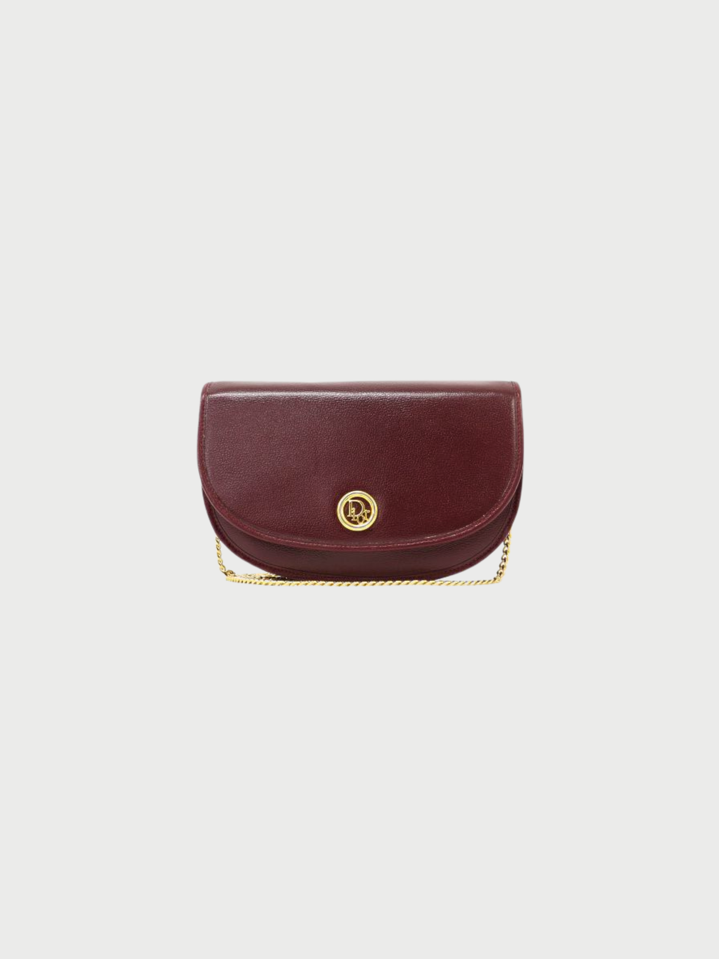 Christian Dior 2000s Bordeaux Leather Logo Hardware Shoulder Bag