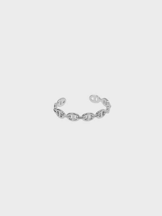 Hermès 2010s Silver 925 Chaîne d’Ancre Enchaînée Bangle