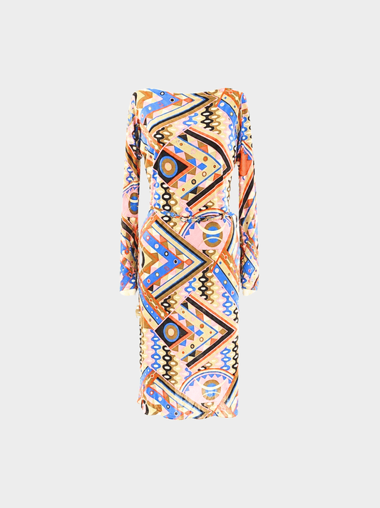 Emilio Pucci 2020 Multicolour Graphic Print Midi Dress