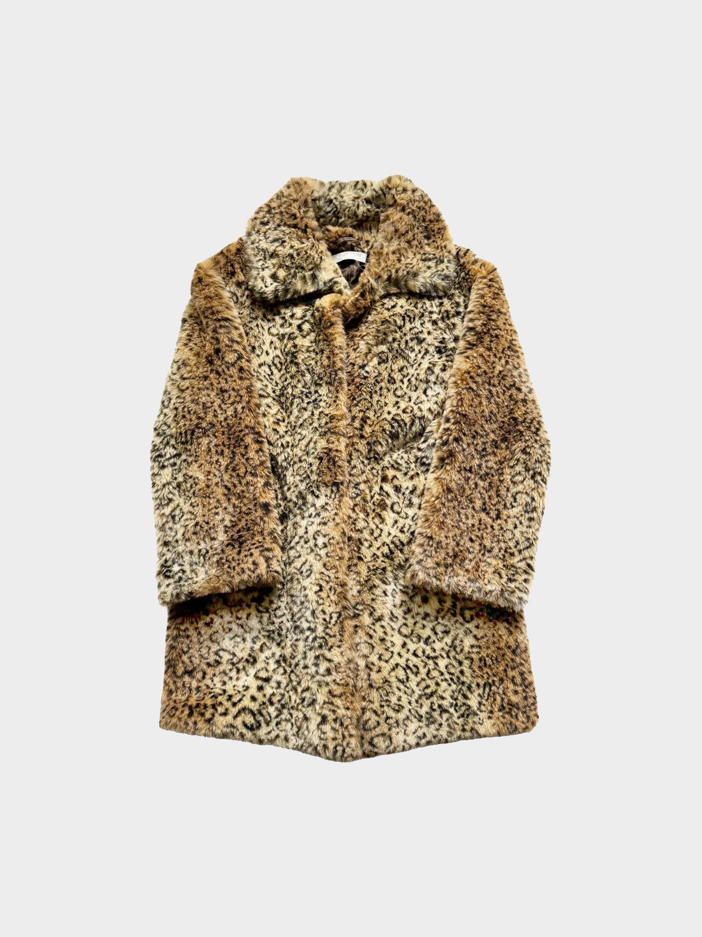 Miu Miu 2000s Leopard Print Faux Fur Coat