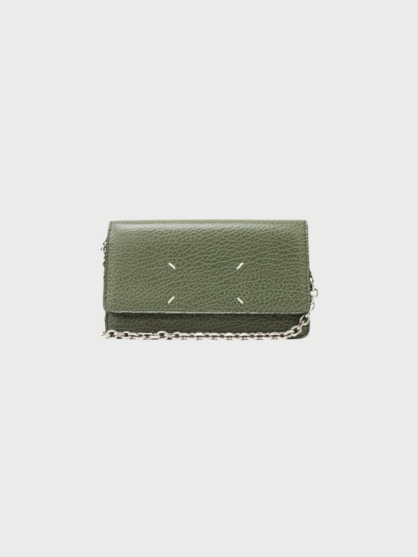 Maison Margiela 2000s Khaki Leather 4-Stitch Chain Wallet
